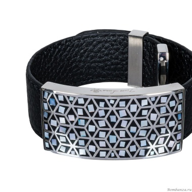 Браслет Fiore Luna, на кожаном черном ремешке, CB03209-2 S